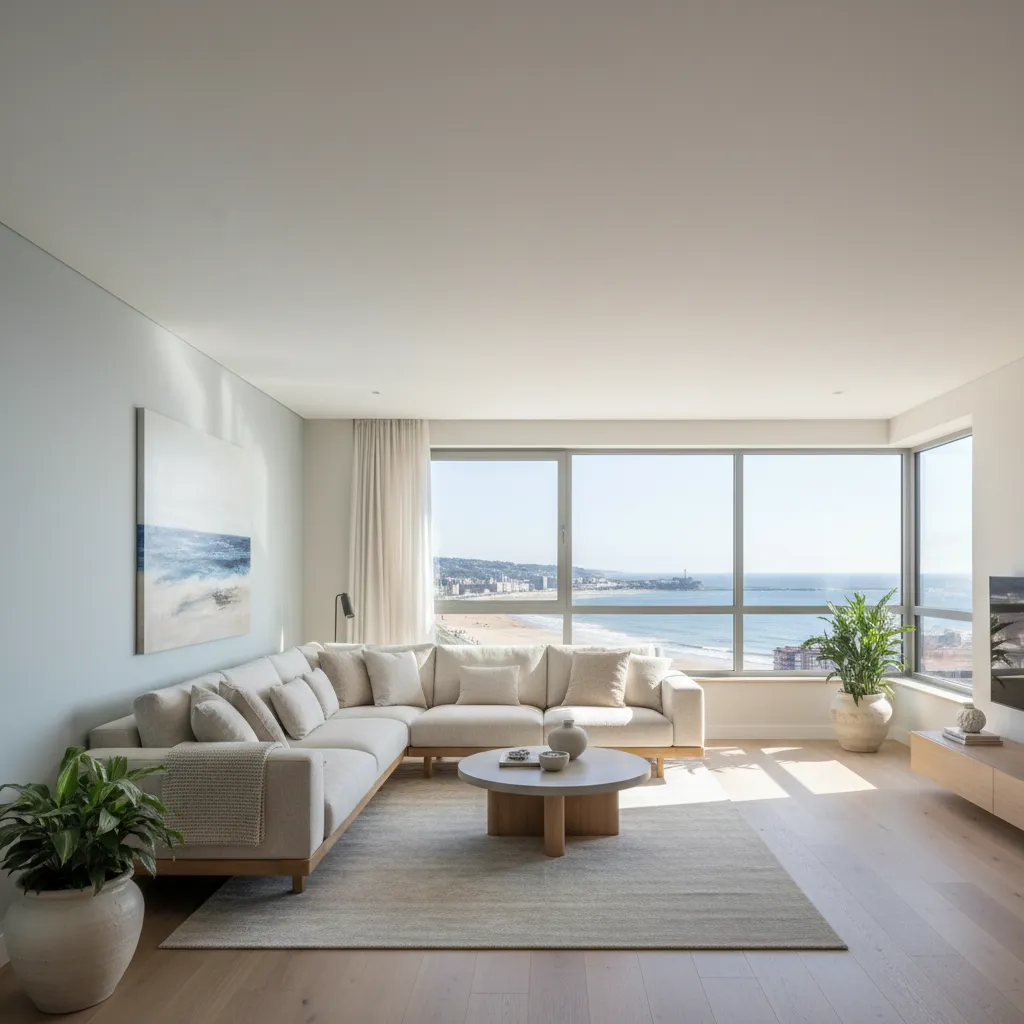 Piso en Gijón, frente a la playa San Lorenzo, completamente renovado después de trabajos de quitar gotelé.